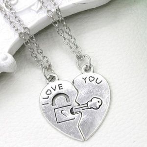 Heart Shape Couple Necklace Set 2pcs